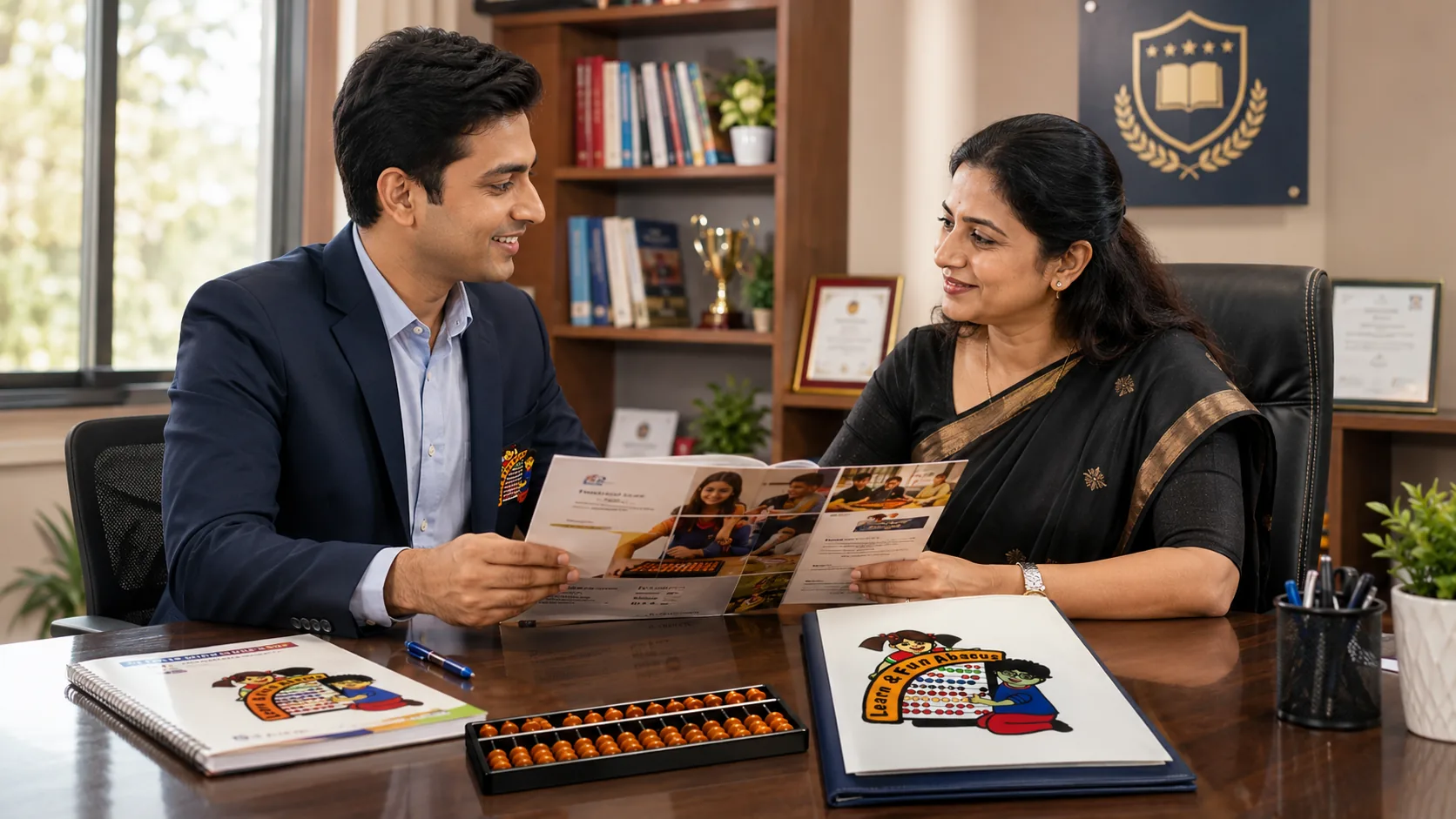 School partnership discussion with Learn N Fun Abacus material